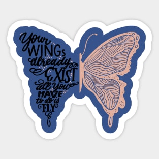 your wings already exist all you have to do is fly 1 Sticker